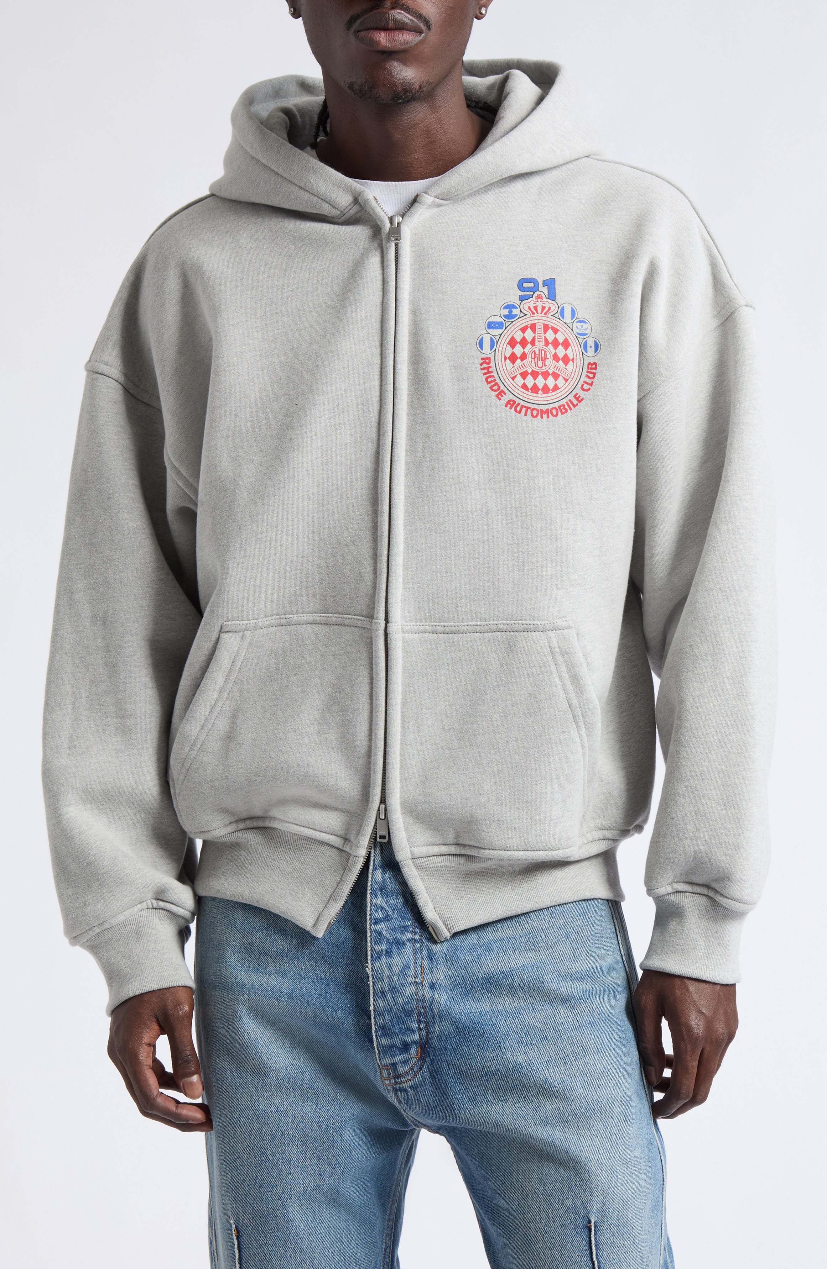 selected HEATHER GREY/ RED/ WHITE/ BLUE