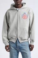 Rhude Automobile Club Zip Cotton Blend Fleece Hoodie