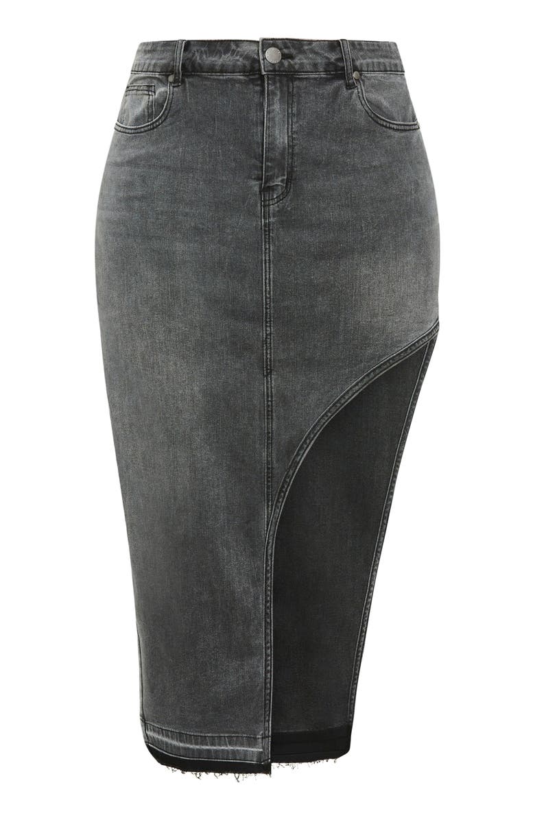 City Chic Remi Denim Skirt, Alternate, color, 