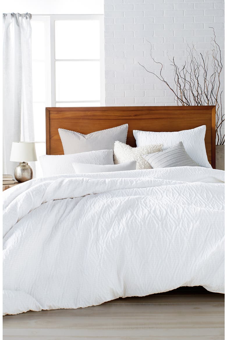 PURE Crinkle Duvet Cover, Alternate, color, WHITE