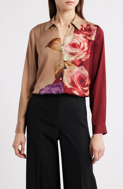 The Madeline Floral Silk Blend Shirt