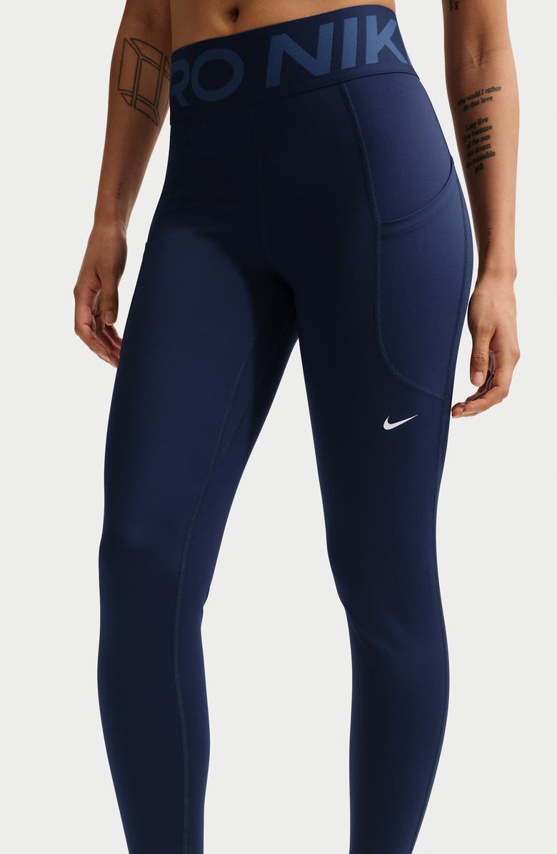 Nike Pro Sculpt High-Waisted Pocket 7/8 Leggings, Alternate, color, 410 Midnight Navy/White