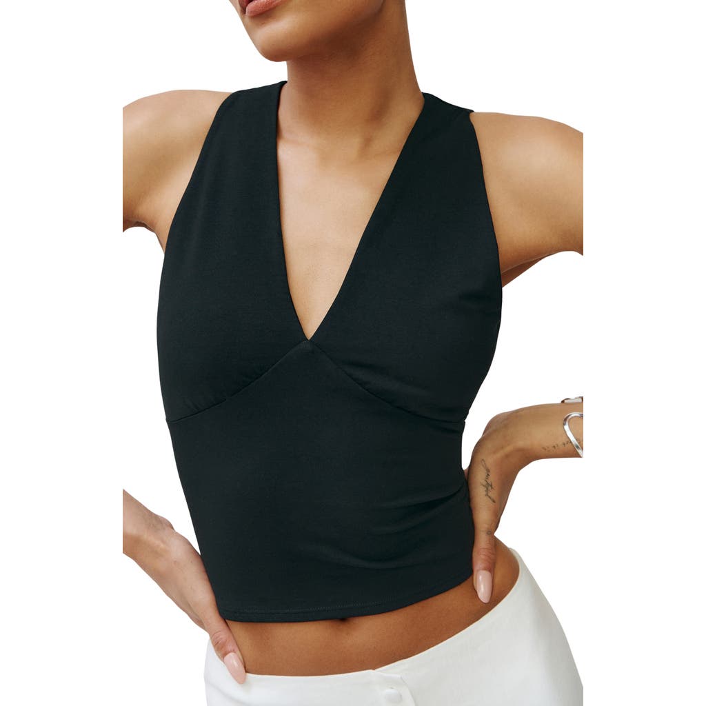 Reformation Bowie V-neck Tank In Black