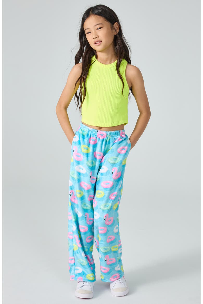 Kids' Pool Party Plush Pajama Pants, Alternate, color, BLUE