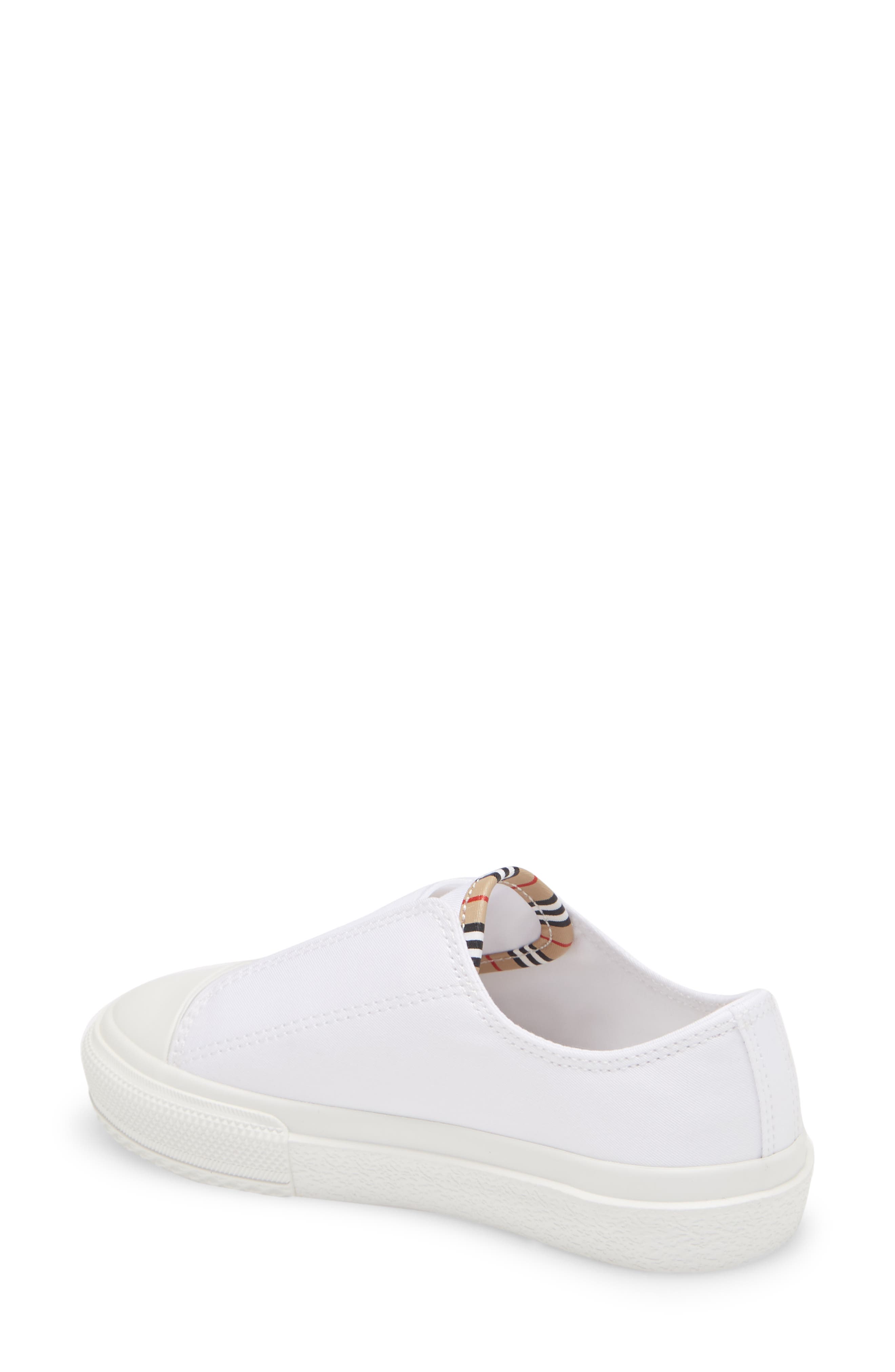 Burberry Mini Larkhall Slip-On Sneaker, Alternate, color, White