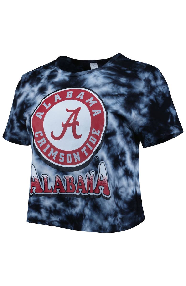 ZOOZATZ Women's ZooZatz Black Alabama Crimson Tide Cloud-Dye Cropped T-Shirt, Alternate, color, 