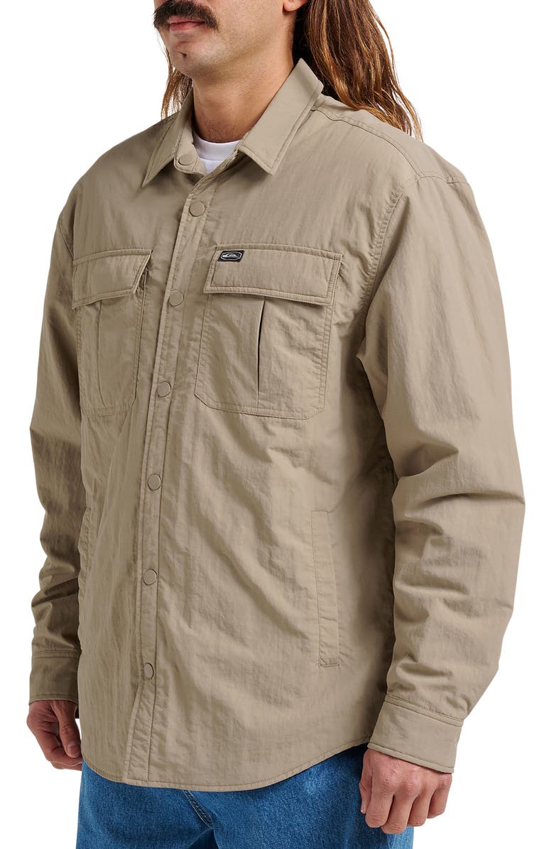 Quiksilver Cold Water Repellent Snap Shacket, Alternate, color, Fallen Rock