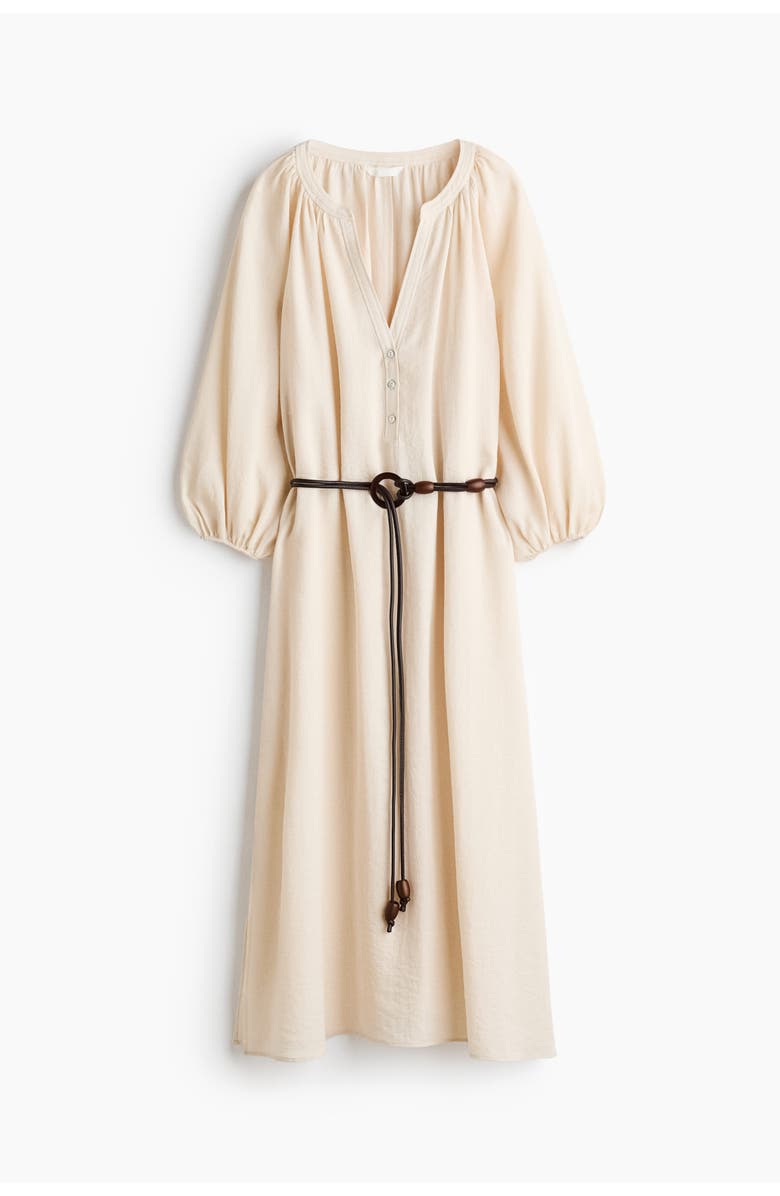 H&M Oversized Tie-belt Dress, Main, color, Light Beige