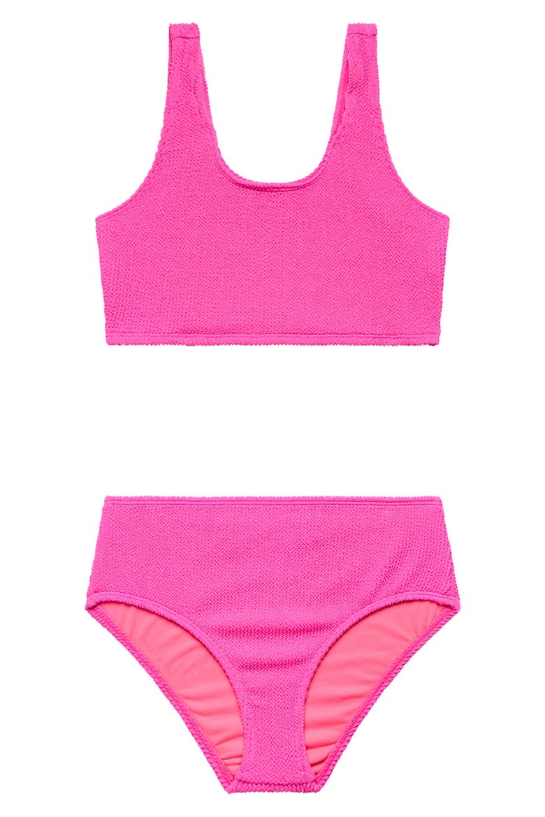 Kids' Textured Two-Piece Swimsuit, Main, color, SHY PINK