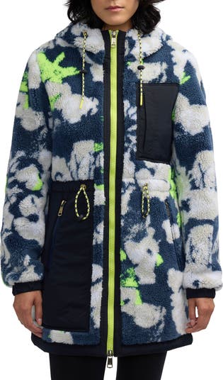 Scotch & Soda Water Repellent Faux Shearling Panel Hooded Jacket