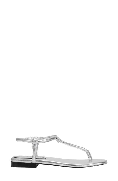 Marc Fisher Maycee Ankle Strap Sandal In Metallic Silver