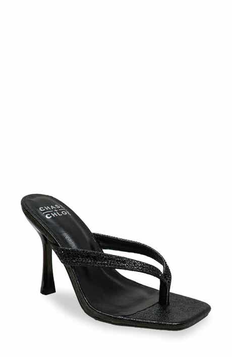 CHASE AND CHLOE Vixxy Embellished Toe Post Sandal