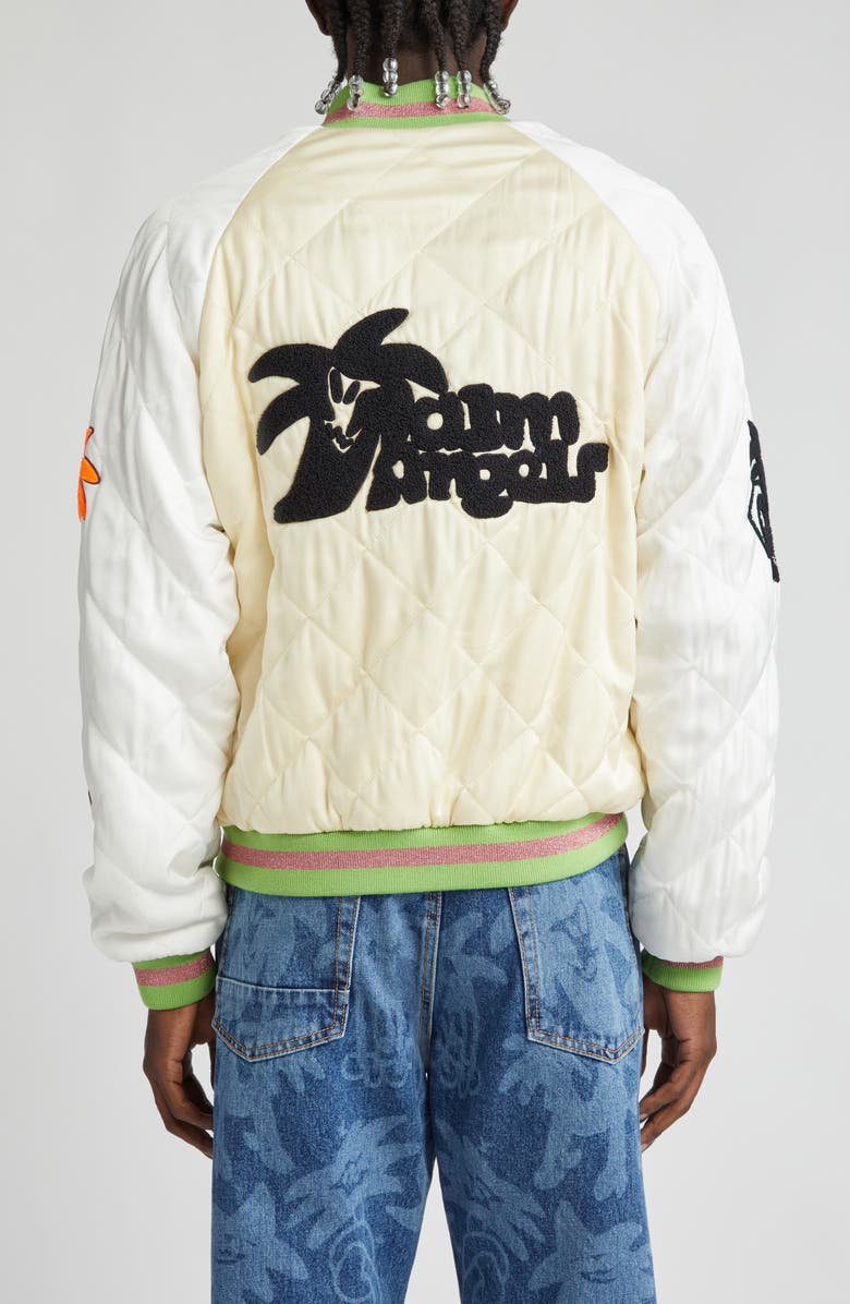Palm Angels Palmity Quilted Bomber Jacket, Alternate, color, 