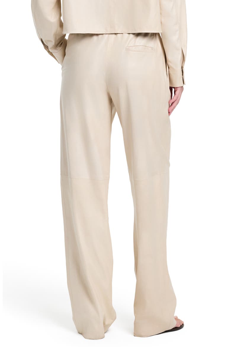 Wide Leg Leather Pants, Alternate, color, CREME BRULEE