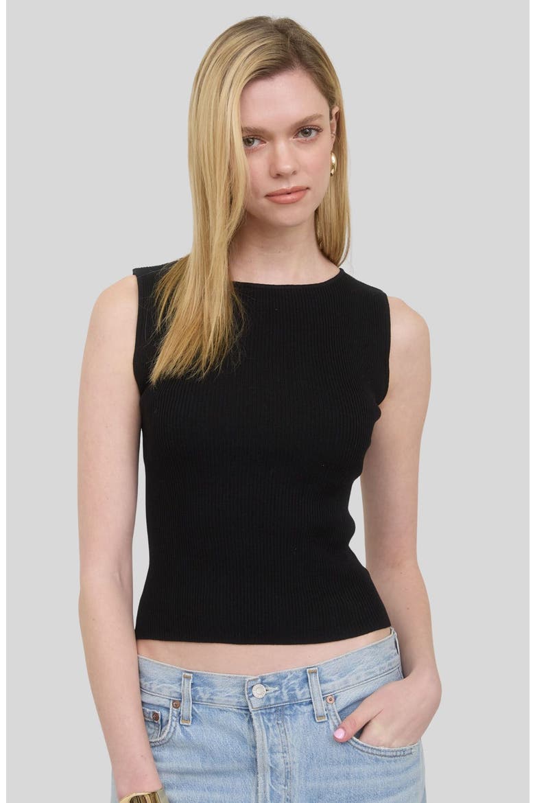 Sleeveless Knit Top, Alternate, color, BLACK