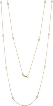 SOUZANA by Suzy Levian 14K Gold 1.70cttw Bezel Diamond Station Necklace - 36 Inch