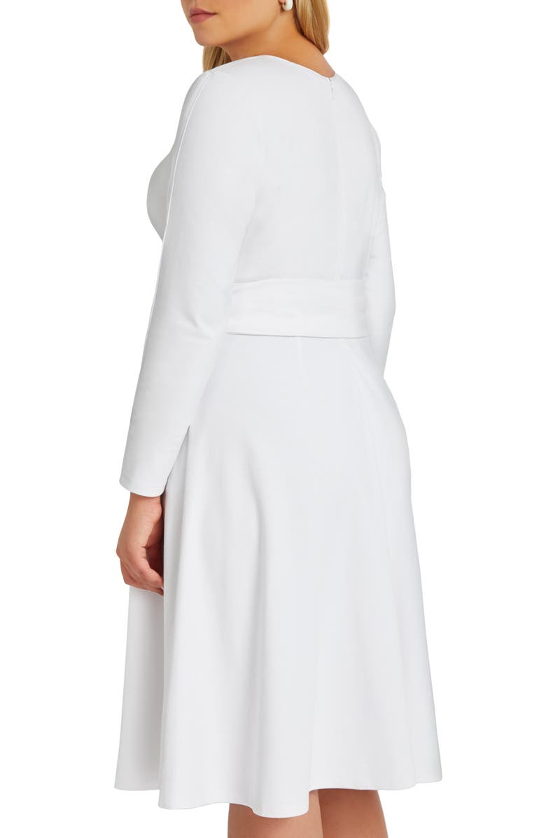 ELOQUII Long Sleeve Fit & Flare Dress, Alternate, color,