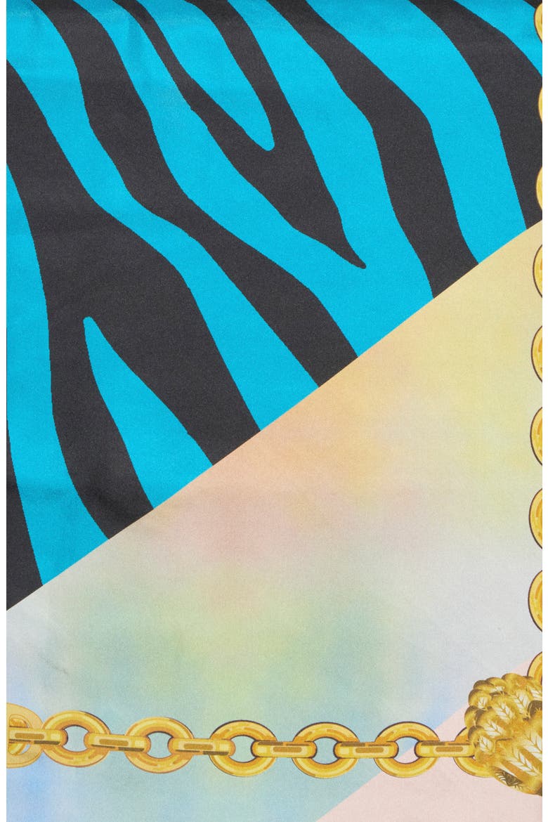 Folk Print Silk Square Scarf, Alternate, color, RAINBOW