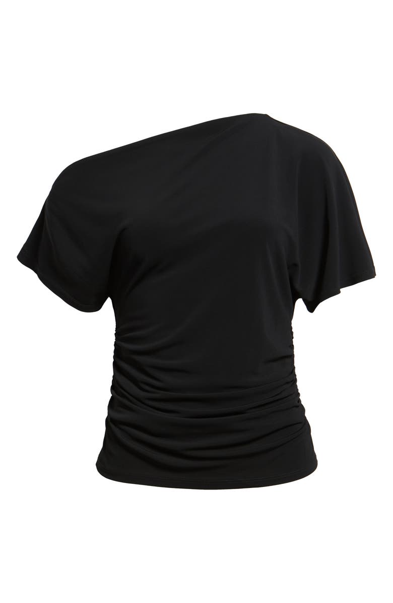 Nordstrom One Shoulder Drape Knit Top, Alternate, color, Black