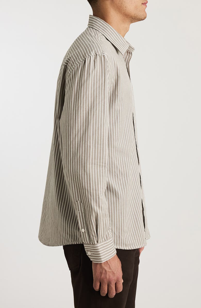 Mavi Jeans Stripe Flannel Button-Up Shirt, Alternate, color, Gray Flannel Zemin White Stp