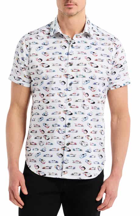 Robert Graham Neon Wheels Short Sleeve Cotton Button-Up Shirt