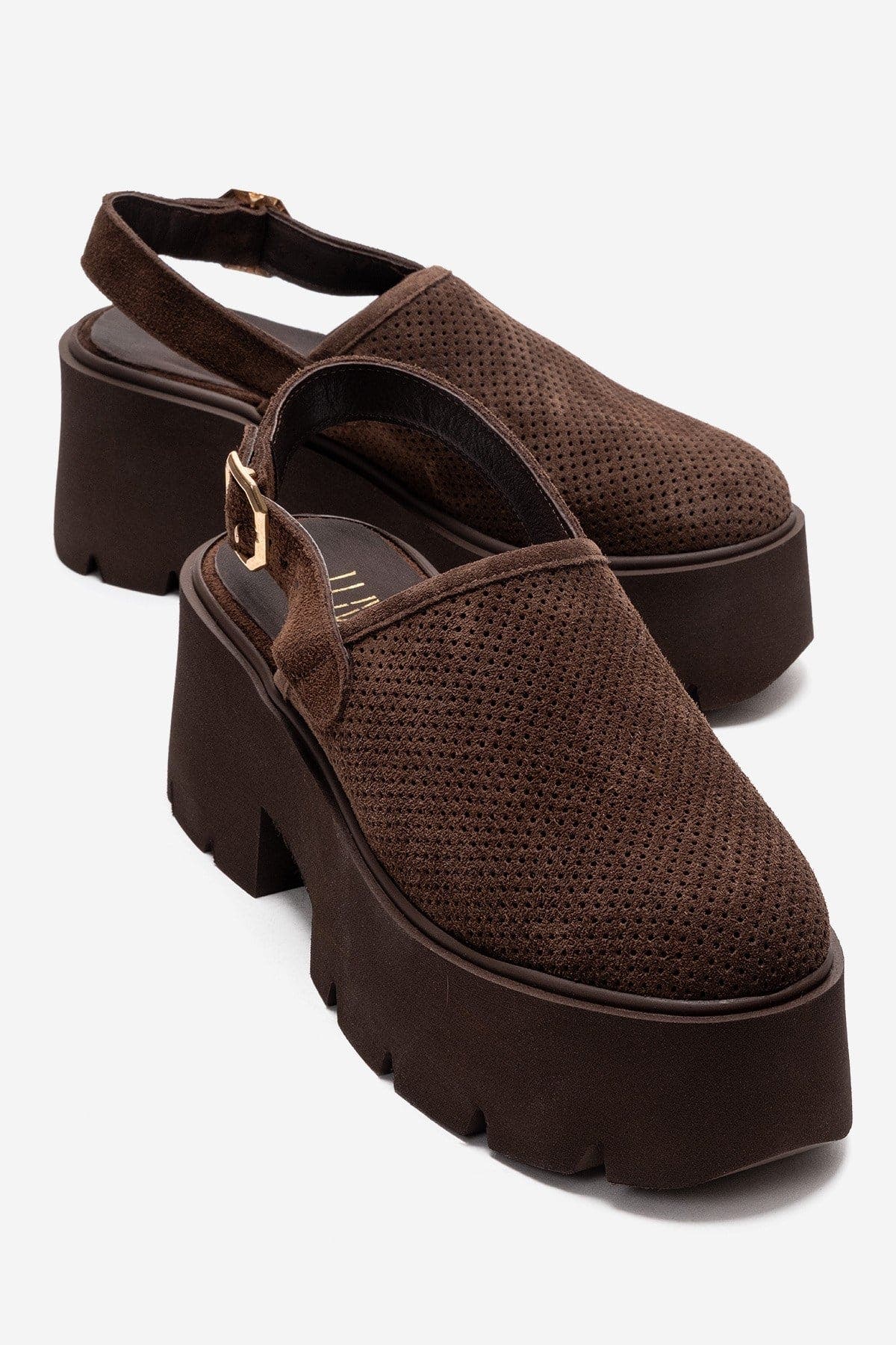 Forever & Always Shoes Caldris Leather Platform Sandal, Main, color, Brown Suede