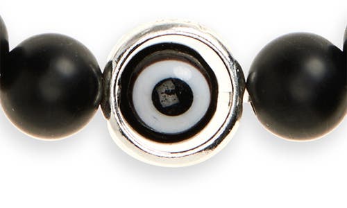 Caputo & Co . Evil Eye Orbit Beaded Bracelet In Black