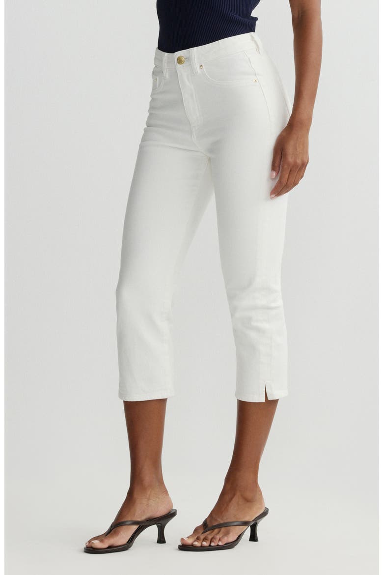 Kristy High Waist Capris, Alternate, color, WHITE