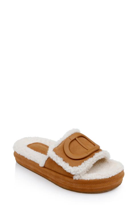 Lima Genuine Shearling Platform Sandal (Women)