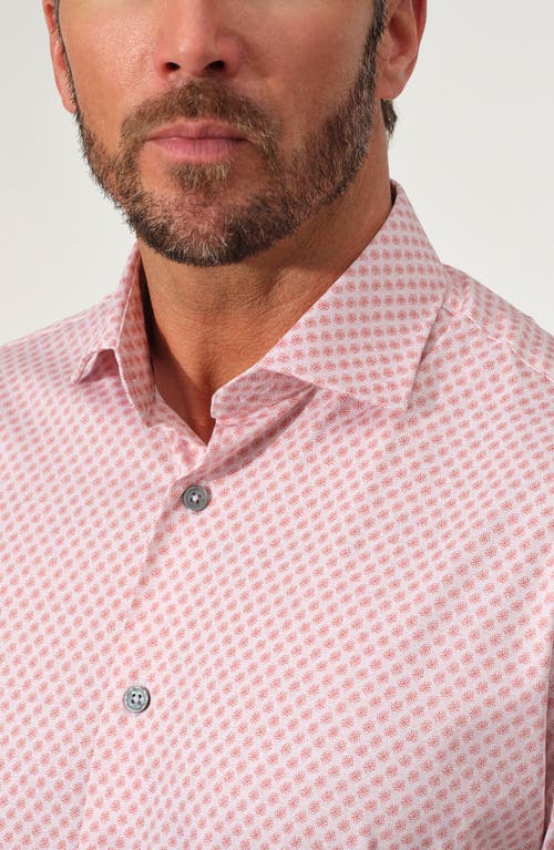 Studio Garnet Los Angeles Floral Print Stretch Supima Cotton Button-up Shirt In Pink