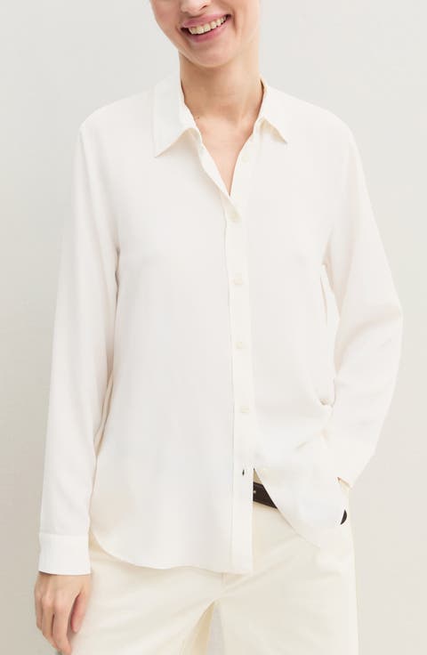 Silk Blend Long Sleeve Shirt