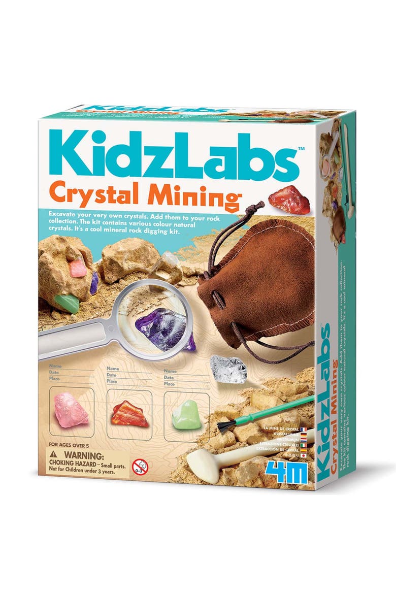 KidzLabs Crystal Mining Excavation Kit and Tool Set, Main, color, Multicolored