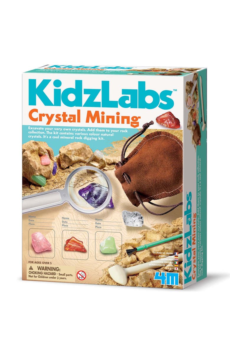 4M KidzLabs Crystal Mining Excavation Kit and Tool Set, Main, color, Multicolored