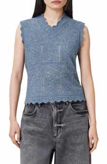 AllSaints Vanessa Pointelle Knit Sweater Vest