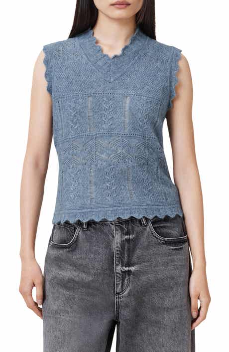AllSaints Vanessa Pointelle Knit Sweater Vest