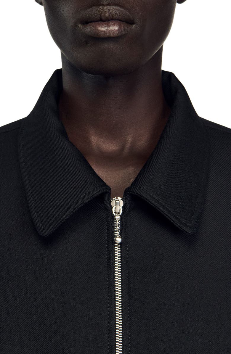 SANDRO Zip-up jacket, Alternate, color, Black
