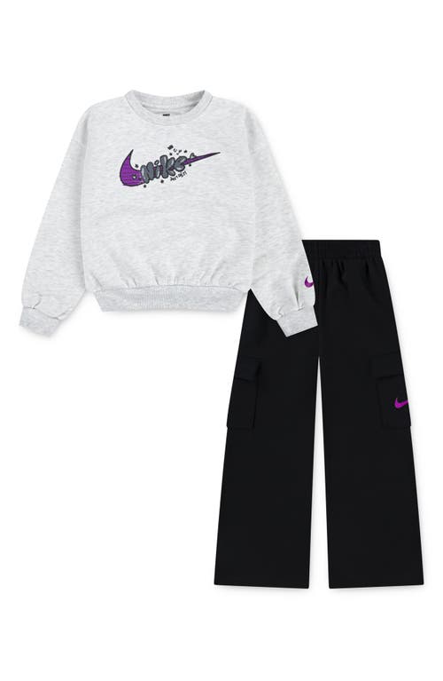 Nike Toddler And Little Girls 2-piece Essentials Crewneck And Cargo Pants Set In Black