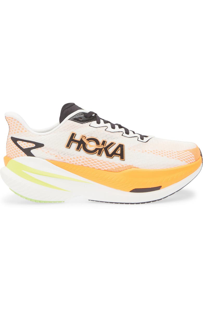 HOKA Mach X 3 Running Shoe, Alternate, color, White / Neon Tangerine