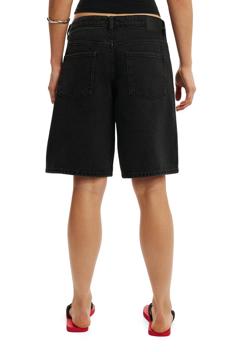Cotton On Women's Baggy Denim Short, Alternate, color, Leo Black
