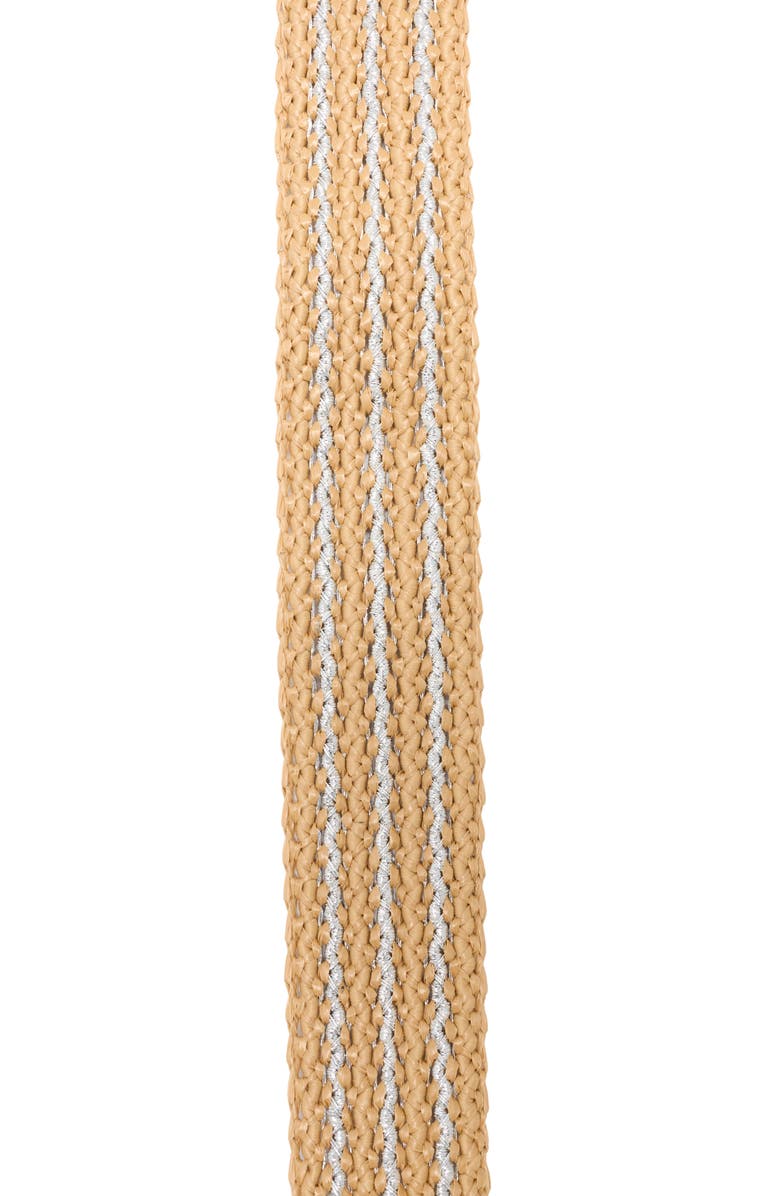 Steve Madden Oval Straw Belt, Alternate, color, Tan-Silver