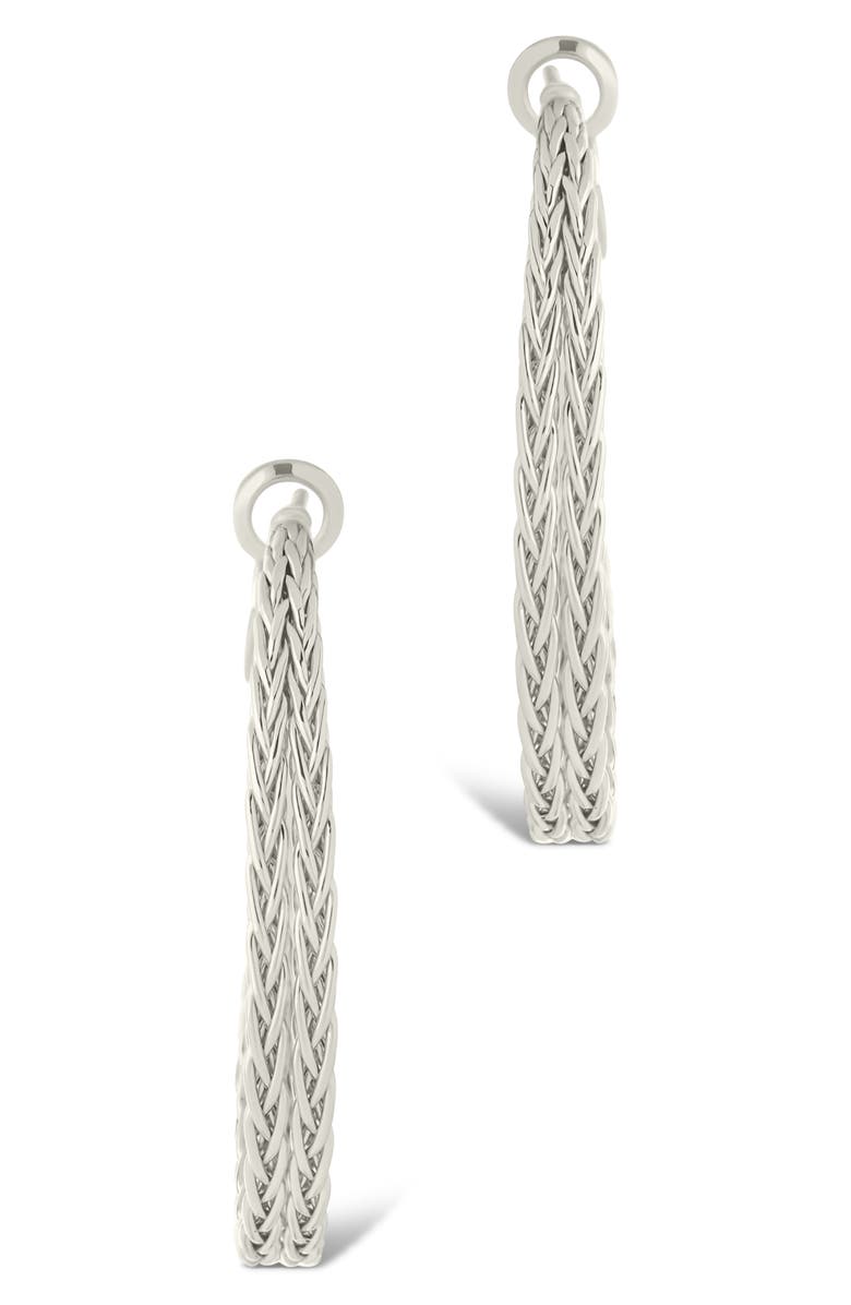 Sterling Forever Scarlett Interlaced Design Hoop Earrings, Alternate, color, Silver