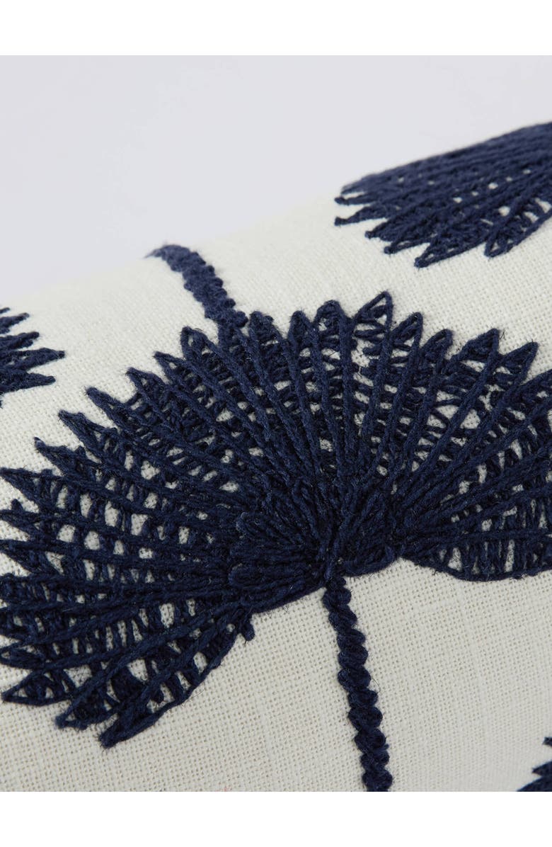 Sunday Citizen Palm Leaf Embroidered Cotton Bolster Pillow, Alternate, color, 