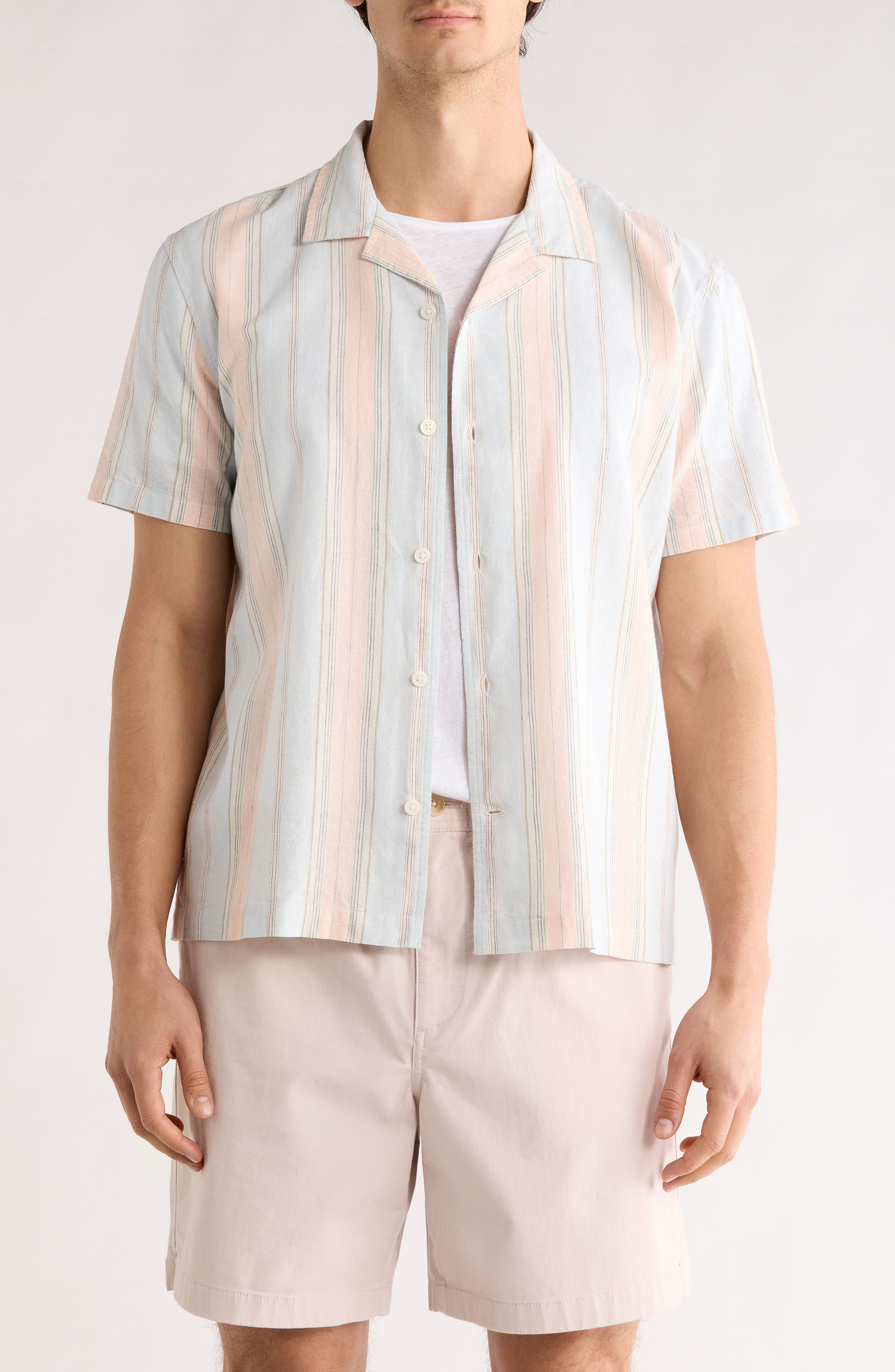 14th & Union Linen & Cotton Short Sleeve Camp Shirt