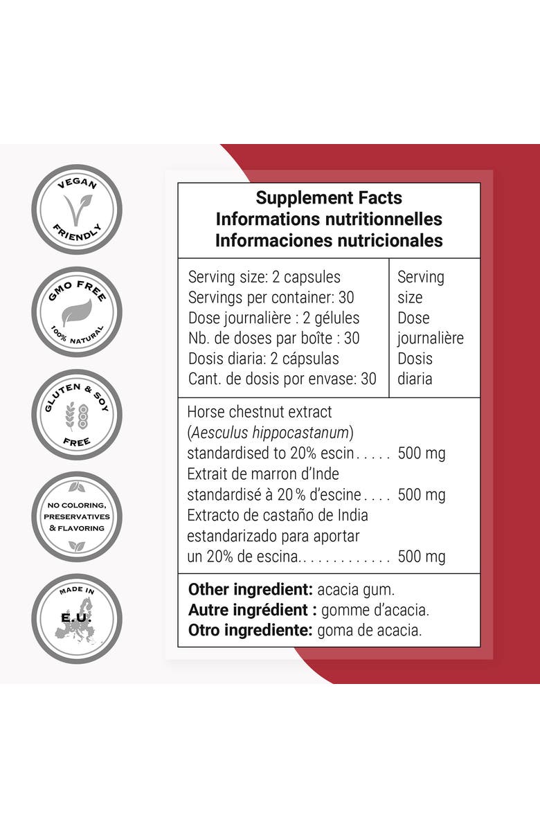 SuperSmart Horse Chestnut Extract 500mg, Alternate, color, NO COLOR