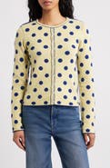 Damson Madder Tabitha Polka Dot Reversible Merino Wool Cardigan