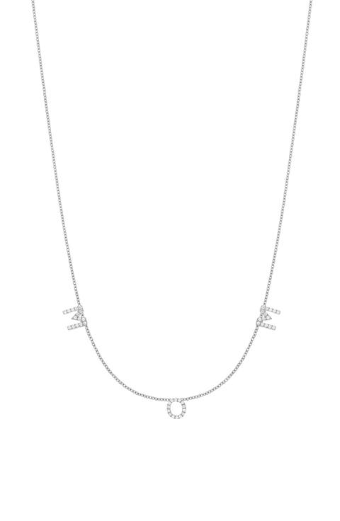 Classic Initial Personalized Diamond Pavé Charm Necklace