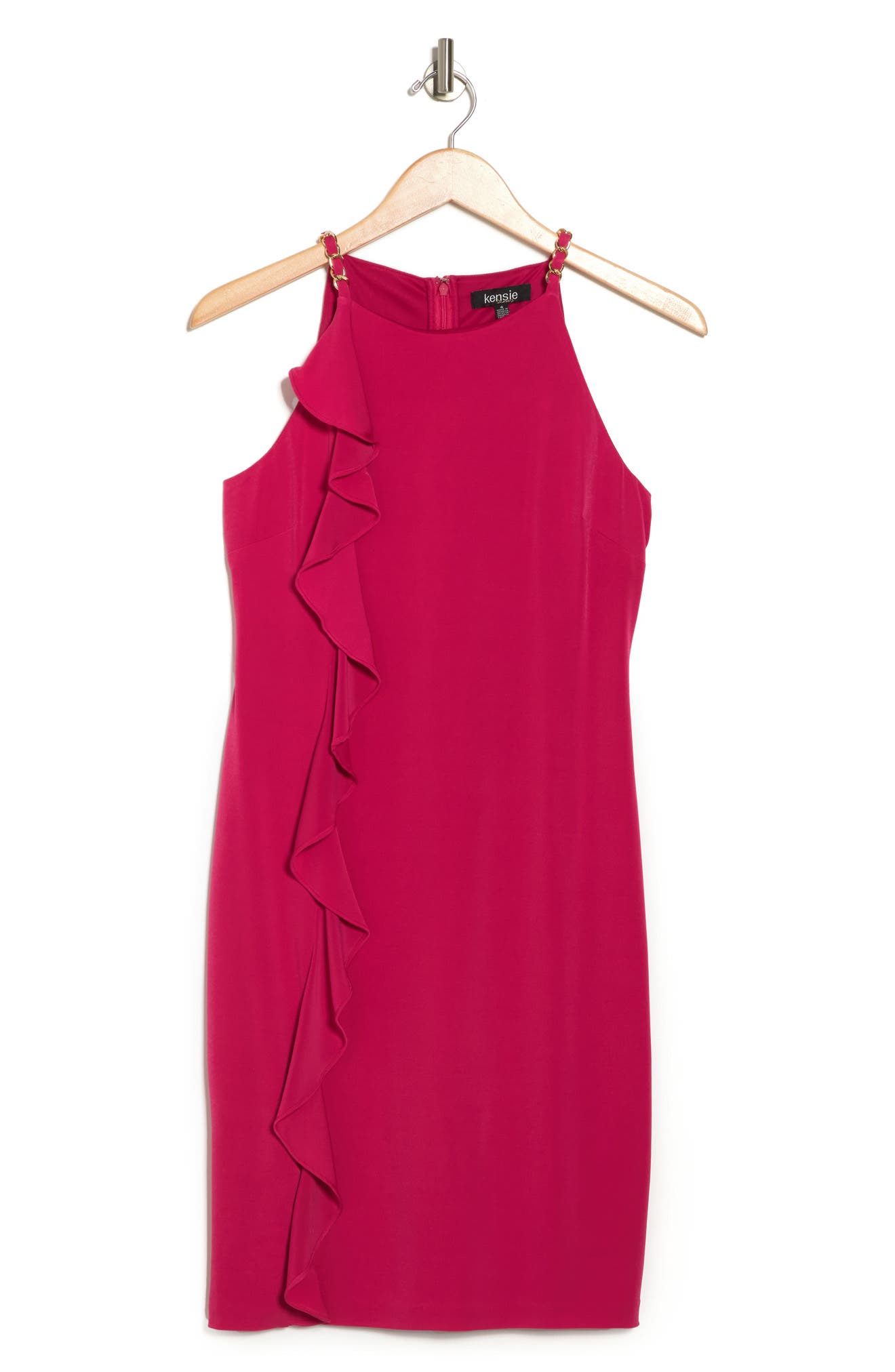 Kensie Ruffle Chain Trim Midi Dress (Women) | Nordstromrack