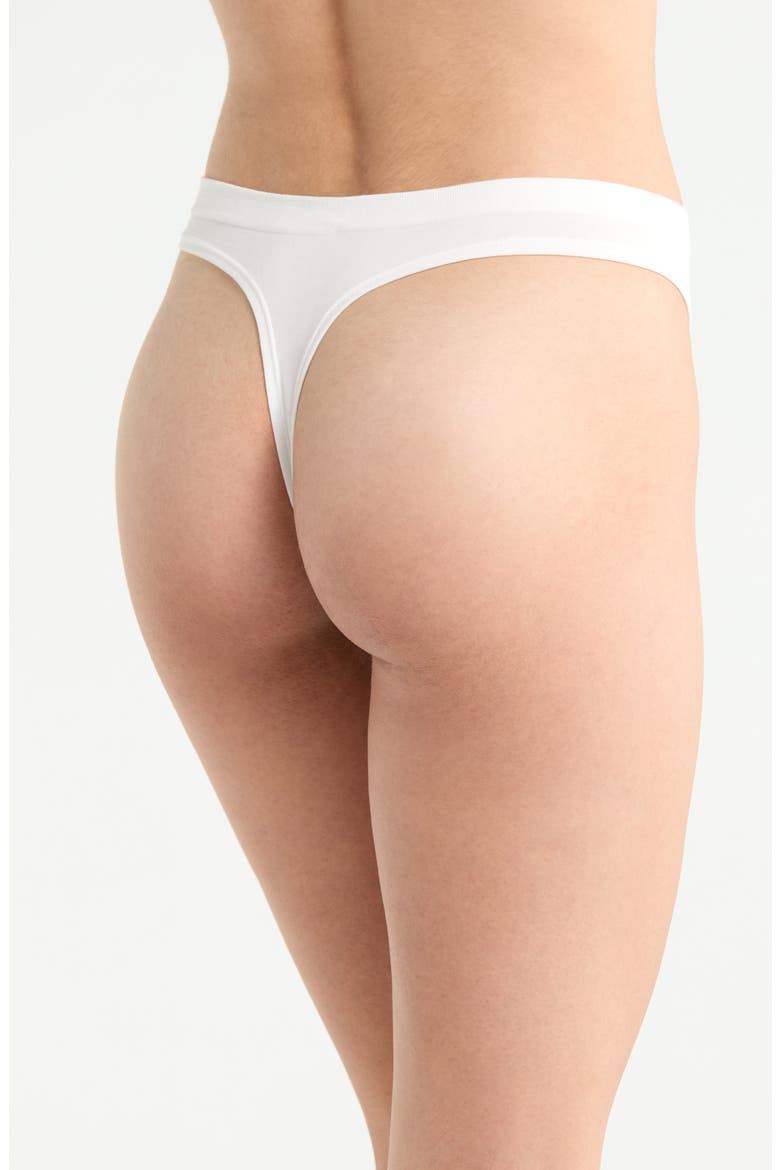 Amande Floral Cotton Blend Thong, Alternate, color, PRINT ECRU BACKGR