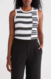 DKNY Stripe Sleeveless Sweater