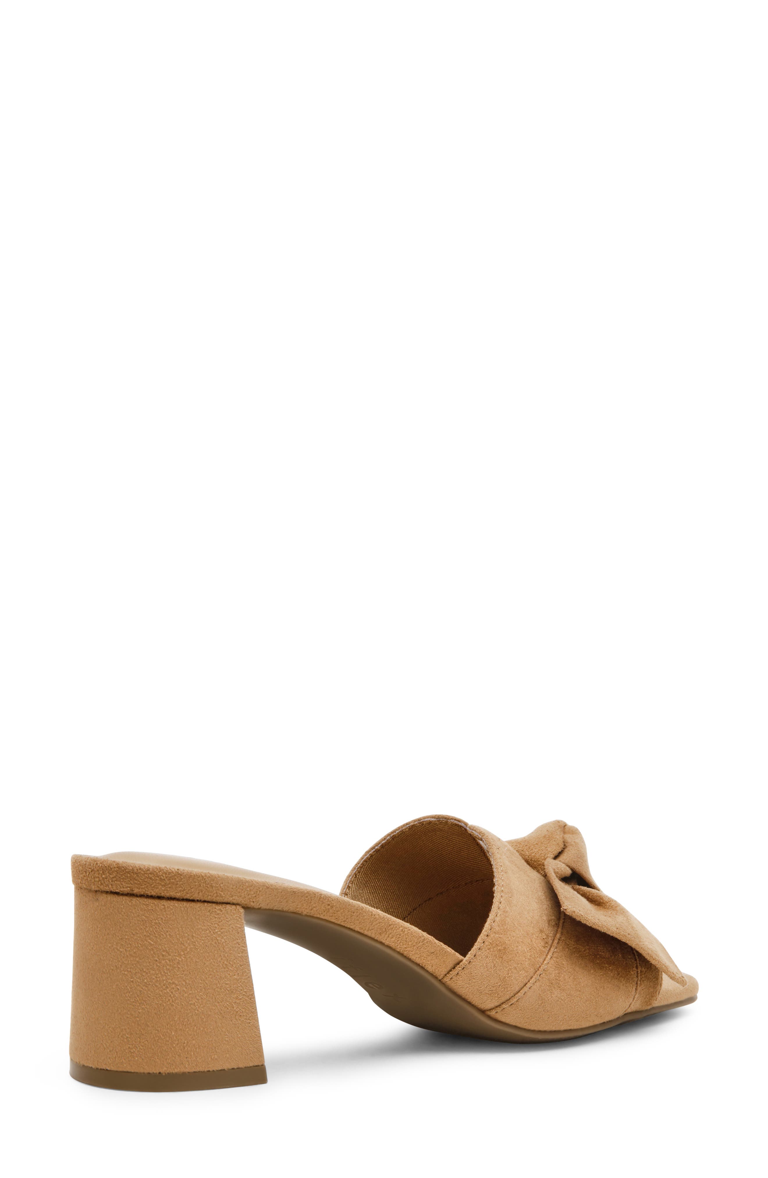 Kizmet Bow Slide Sandal, Alternate, color, SAND SUEDE